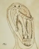 Untitled by F. N. Souza, Ink on paper, sold May 2024