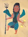 Shivji by Jangarh Singh Shyam, 1994, Acrylic on paper, sold May 2024