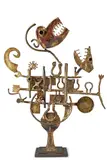 Untitled by Shankar Nandagopal, Welded copper, cast brass and enamel, sold May 2024