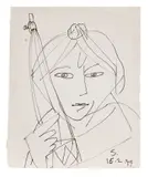 A Pair of Untitled Drawings by Somnath Hore, Ink on paper, sold May 2024