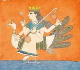 Untitled by Badri Narayan, Ink and watercolour on paper laid on card, sold Jun 2024