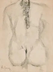 Nude by Akbar Padamsee, Watercolour on paper, sold Jun 2024