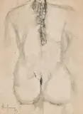 Nude by Akbar Padamsee, Watercolour on paper, sold Jun 2024