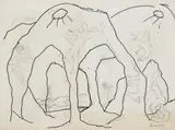Amdavad ni Gufah by Maqbool Fida Husain, Ink and pastel on paper, sold Jun 2024