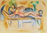 Endless Journey Through Dream-Scapes by Babu Xavier, Watercolour on paper, sold Jun 2024