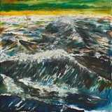 Seascape by Adi Unwalla, Oil on canvas, sold Jun 2024