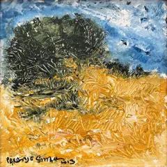 Landscape by Paramjit Singh, 2013, Acrylic on canvas, sold Jun 2024