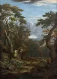 Bergers préparant un repas près d'une grotte by Pieter Mulier, Huile sur toile, sold Sep 2026