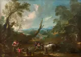 Heureuse famille de vachers dans un paysage by Francesco Zuccarelli, Huile sur toile, sold Sep 2026