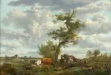 L'heureuse famille de bergers by Jean-louis Demarne, Huile sur panneau, une planche, renforcé, sold Sep 2026