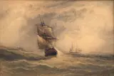 Bateaux dans la tempête by Théodore Gudin, Aquarelle gouachée sur traits de crayon, sold Sep 2026