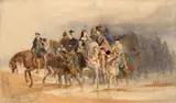 Le prince de Condé passant la Loire avec son équipage by Paul Delaroche, Aquarelle gouachée sur traits de crayon, sold Sep 2026