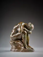 La vérité méconnue ou Le miroir brisé by Jules Dalou, Bronze à patine brun vert nuancé, sold Sep 2026