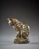 Chat assis by Antoine-Louis Barye, Bronze à patine brun vert richement nuancé, sold Sep 2026