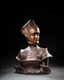 Buste de jeune femme en tenue Renaissance, dit aussi « Dame Bérangère by Alphonse-Amédée Cordonnier, Terre cuite patinée, sold Sep 2026