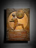 Les quatre éléments by Arthur Dupon, Bas-relief en bronze à patine brun-vert rouge richement nuancé, sold Sep 2026