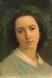 Portrait présumé de Nelly Bouguereau, épouse de l'artiste, à la couronne de lierre by William-Adolphe Bouguereau, Huile sur carton, sold Sep 2026