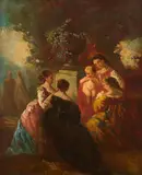 Assemblée de dames de qualité dans un parc by Adolphe Joseph Thomas Monticelli, Huile sur toile, sold Sep 2026