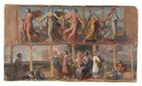 Etude pour la fresque de la maison de l'artiste à Bagneux 'La famille de l'artiste' et Etude d'après les 'Danseuses Borghèse' by Louis Janmot, Huile sur toile (Toile d'origine), sold Sep 2026