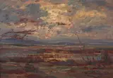 Lueurs au couchant by François-Auguste Ravier, Huile sur panneau, une planche, sold Sep 2026
