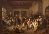 La fête au village by Jean Baptiste Madou, Huile sur toile, sold Sep 2026