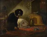 Deux chiens dans un intérieur by Emmanuel Noterman, Huile sur toile, sold Sep 2026
