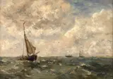 Navires par gros temps by Paul Jean Charles Clays, Huile sur panneau, une planche, sold Sep 2026