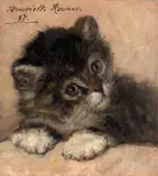 Chaton by Henriëtte Ronner-Knip, Huile sur panneau, une planche, sold Sep 2026