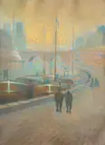 Brume rose : les quais by Louis-Joseph Mingret, Pastel, sold Sep 2026