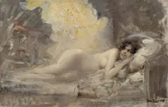 Danaé by Léon Comerre, Huile sur toile (Toile d'origine), sold Sep 2026