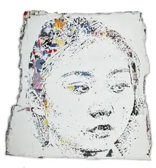 Matter Series #20 by Vhils, 2016, Affiches publicitaires collectées dans la rue découpées à la main, sold Apr 2026