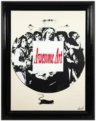 Awesome Art by Blek le Rat, Pochoir, peinture aérosol et acrylique sur toile, sold Apr 2026