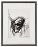 Sans titre (série des Extases - Hildegarde de Bingen) by Ernest Pignon-Ernest, 2004, Pierre noire sur papier, sold Apr 2026