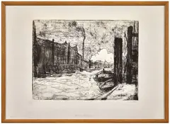 Hambourg : Freihafen (Hamburg Harbor) - 1910 - 2ème état by Emil Nolde, Eau-forte en noir sur papier filigrané Van Gelder Zonen, sold May 2026
