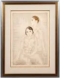 Deux nus assis by Léonard-Tsuguharu Foujita, 1930, Issue du portfolio "Les Femmes", sold May 2026