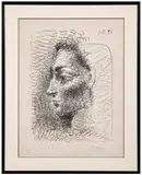 Portrait de Jacqueline by Pablo Picasso, 1955, Lithographie en noir sur presse offset, sold May 2026