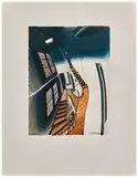 L'escalier, rue de Seine by Sam Szafran, 1975, Eau-forte en couleurs réhaussée à la gouache et à l'aquarelle, sold May 2026