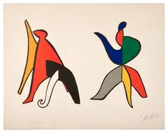 Sabot et bonnet phrygien by Alexander Calder, circa 1965, Lithographie en couleurs sur BFK Rives filigrané, sold May 2026