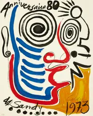 Anniversaire 80 de Sandy by Alexander Calder, 1973, Lithographie en couleurs, sold May 2026