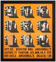OPT 82 BOOSTER BNG. ANGUINEA by Wallace Berman, 1967, Sérigraphie en couleurs, sold May 2026