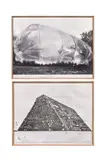 42390 Empaquetage Minneapolis - 1968 / 4716 Tonneaux metalliques, project for Galleria Nazionale d’Arte Rome by Christo & Jeanne-Claude, 1968, Sérigraphies en noir, sold May 2026