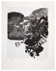 Sans Titre by Chu Teh-chun, 2007, Héliogravure en noir et blanc sur Chine appliquée sur Moulin du Gué, sold May 2026