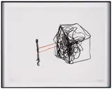 House of Red Line by Chiharu Shiota, 2015, Lithographie en noir et rouge, sold May 2026