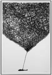 No Title 1 by Chiharu Shiota, 2016, Lithographie en noir sur Vélin d'Arches, sold May 2026