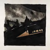 Moby Dick by Christophe Chabouté, Technique mixte sur papier pour une illustration représentant le capitaine Achab. Signé, réalisé en 2016. «, sold Jun 2026