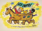 NO RESERVE Les infos by Pierre Lacroix & Gen-Clo, Encre de Chine, feutre, gouache et crayons de couleur pour un ensemble, sold Jun 2026