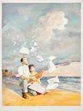 Le Temps perdu by Vinh Khoa Nguyen, Aquarelle sur papier pour la couverture de cet album publié en 2014 aux éditions D. Maghen. Signé. Scénario de Rodolphe., sold Jun 2026