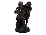 Bronzefigurengruppe Eines Kindlichen Paares by Bronzeguss nach Modell von Auguste Moreau, bronze, sold Sep 2017