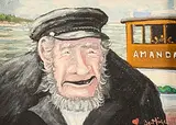 Archipelago fisherman by Bert Håge Häverö, 1971, Oil painting, sold Sep 2026