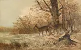Roe deer by Oidentifierad Konstnär, 1898, OIL PAINTING, sold Sep 2026